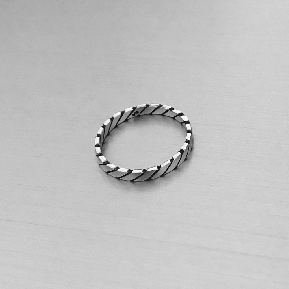 Sterling Silver Rope Ring, Wedding Band, Silver Rings, Stackable Jewelry Bands